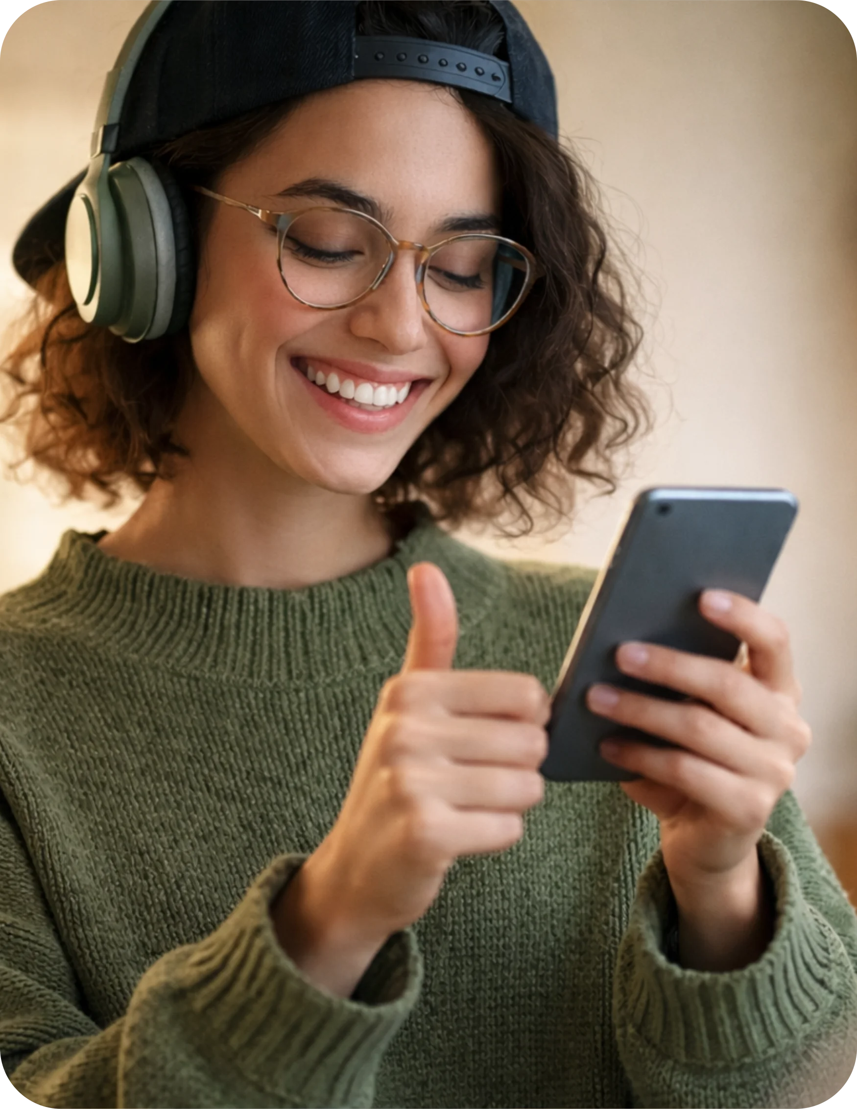 Woman with headphones